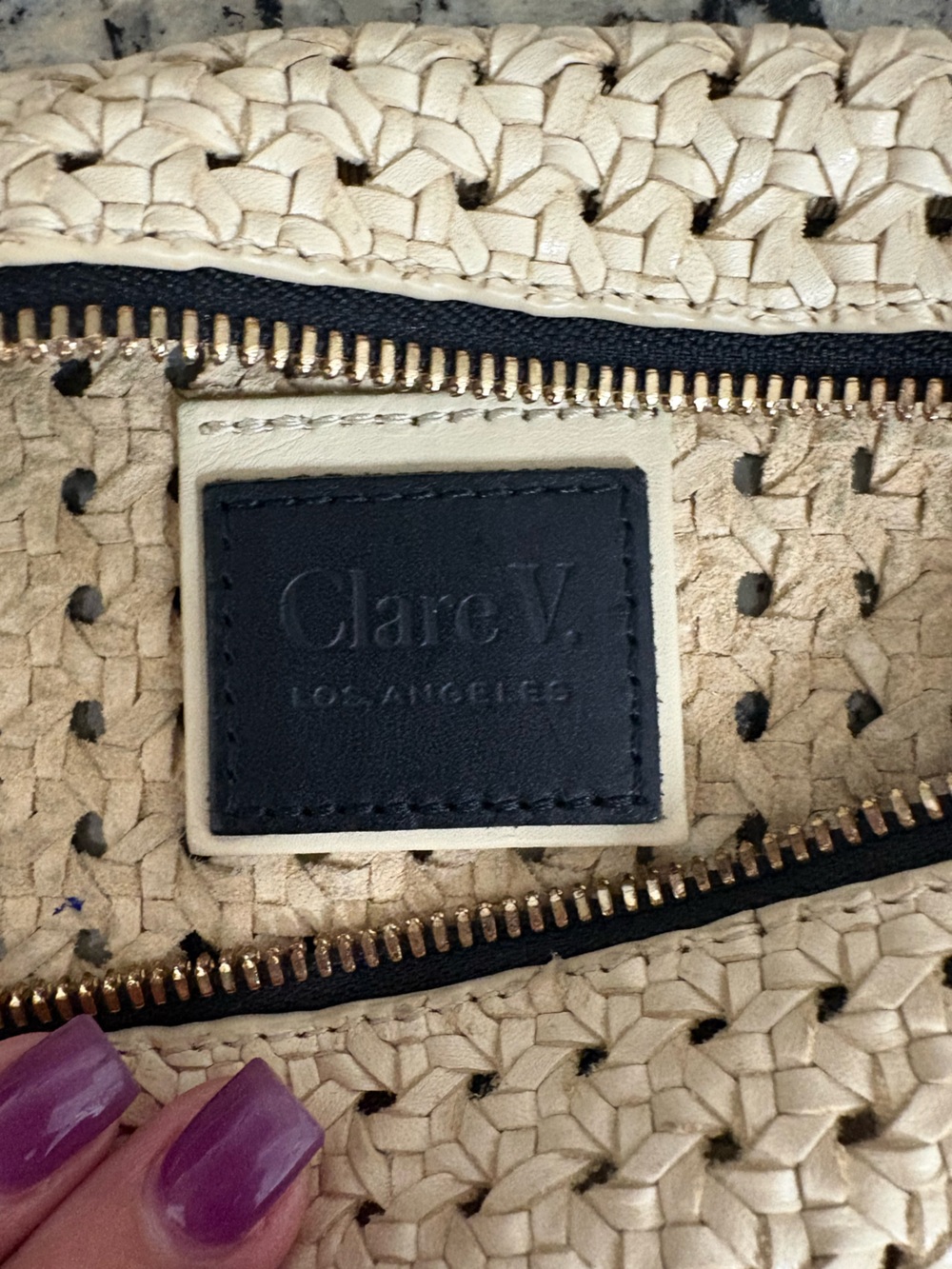 Woven Half-Moon Crossbody Bag in Light Beige - Picture 2 of 9